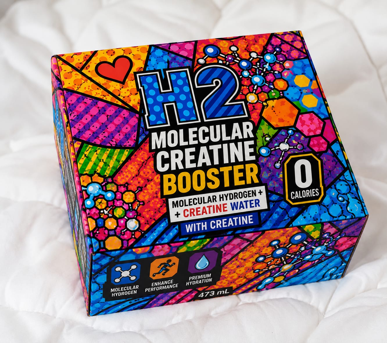 Kit com 38 latas H2 com creatina