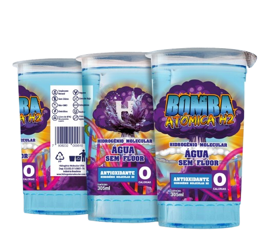 Kit com 64 copos H2 — linha Bomba Atômica